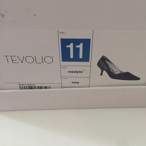 Tevolio Navy Sheer Pointed Toe Heel - Picture 3 of 9